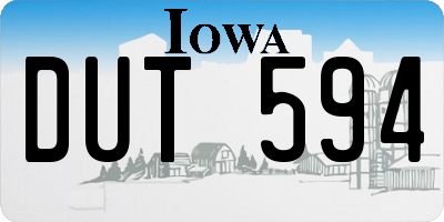IA license plate DUT594