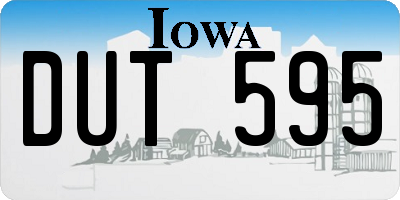 IA license plate DUT595