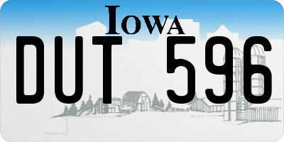 IA license plate DUT596