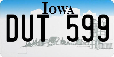 IA license plate DUT599