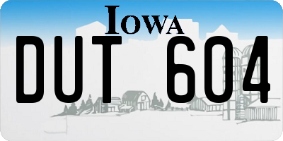 IA license plate DUT604