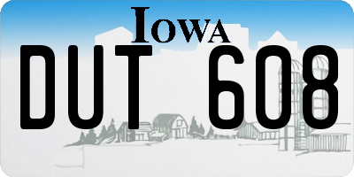 IA license plate DUT608