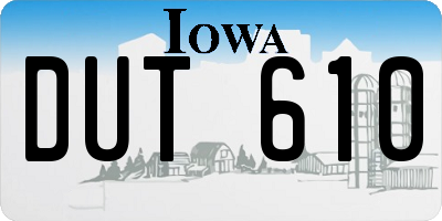 IA license plate DUT610