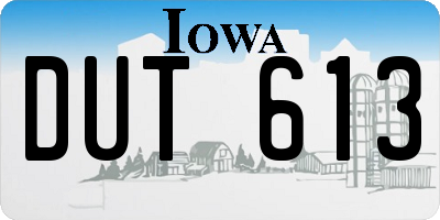 IA license plate DUT613