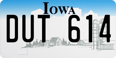 IA license plate DUT614