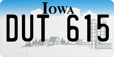 IA license plate DUT615