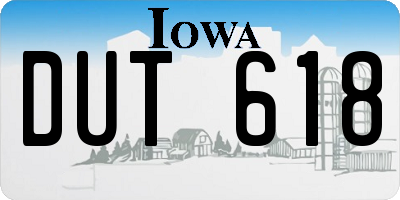 IA license plate DUT618