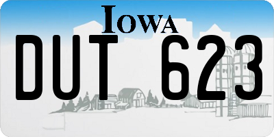 IA license plate DUT623