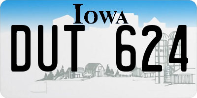 IA license plate DUT624