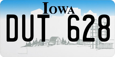 IA license plate DUT628