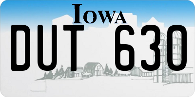IA license plate DUT630
