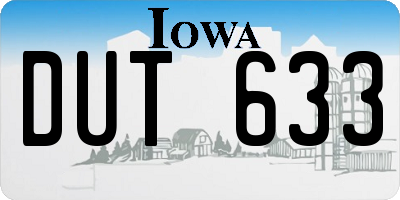 IA license plate DUT633