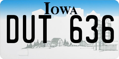IA license plate DUT636