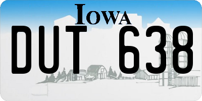 IA license plate DUT638