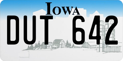 IA license plate DUT642