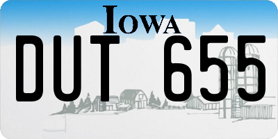 IA license plate DUT655