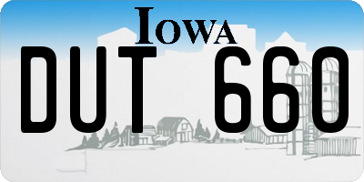 IA license plate DUT660