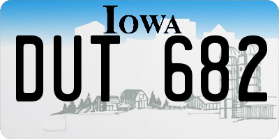 IA license plate DUT682