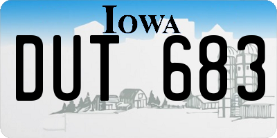 IA license plate DUT683