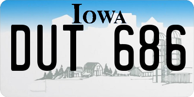 IA license plate DUT686