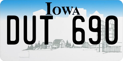 IA license plate DUT690