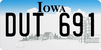 IA license plate DUT691