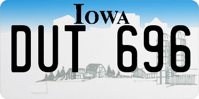 IA license plate DUT696