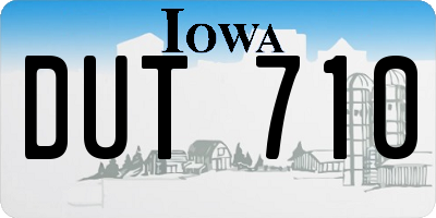 IA license plate DUT710