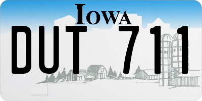 IA license plate DUT711