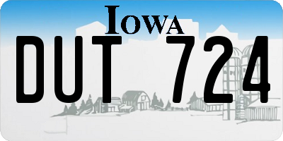 IA license plate DUT724