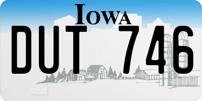 IA license plate DUT746