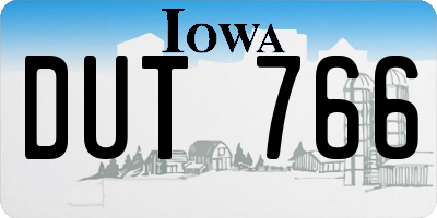 IA license plate DUT766