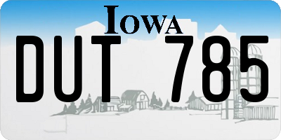 IA license plate DUT785