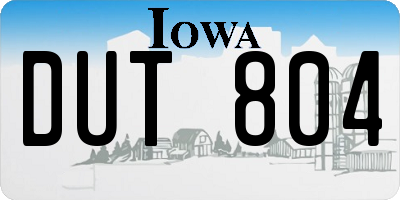 IA license plate DUT804