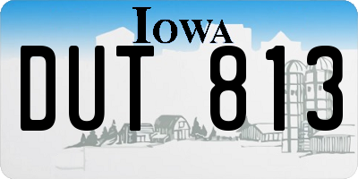 IA license plate DUT813