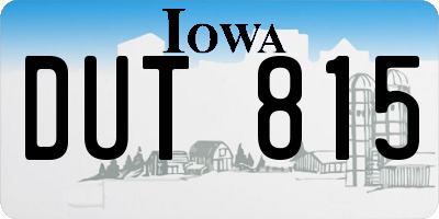 IA license plate DUT815