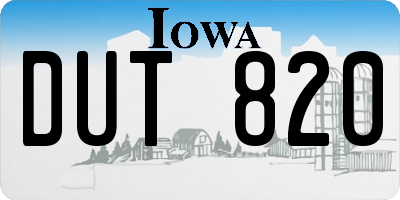 IA license plate DUT820