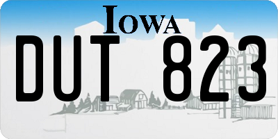 IA license plate DUT823