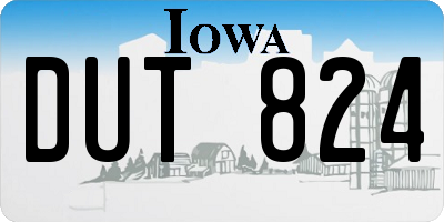 IA license plate DUT824
