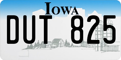 IA license plate DUT825