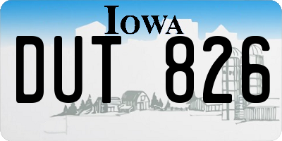 IA license plate DUT826