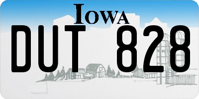 IA license plate DUT828