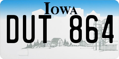 IA license plate DUT864