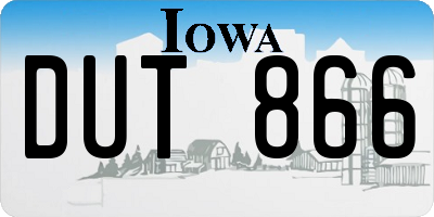 IA license plate DUT866