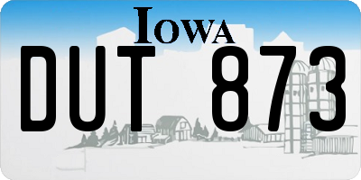 IA license plate DUT873