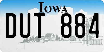IA license plate DUT884
