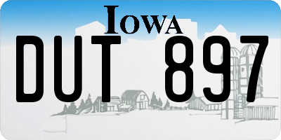 IA license plate DUT897