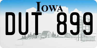 IA license plate DUT899
