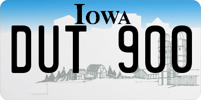 IA license plate DUT900