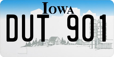 IA license plate DUT901